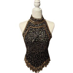 Vintage 90's Mark & John Beaded Halter Top Size Small